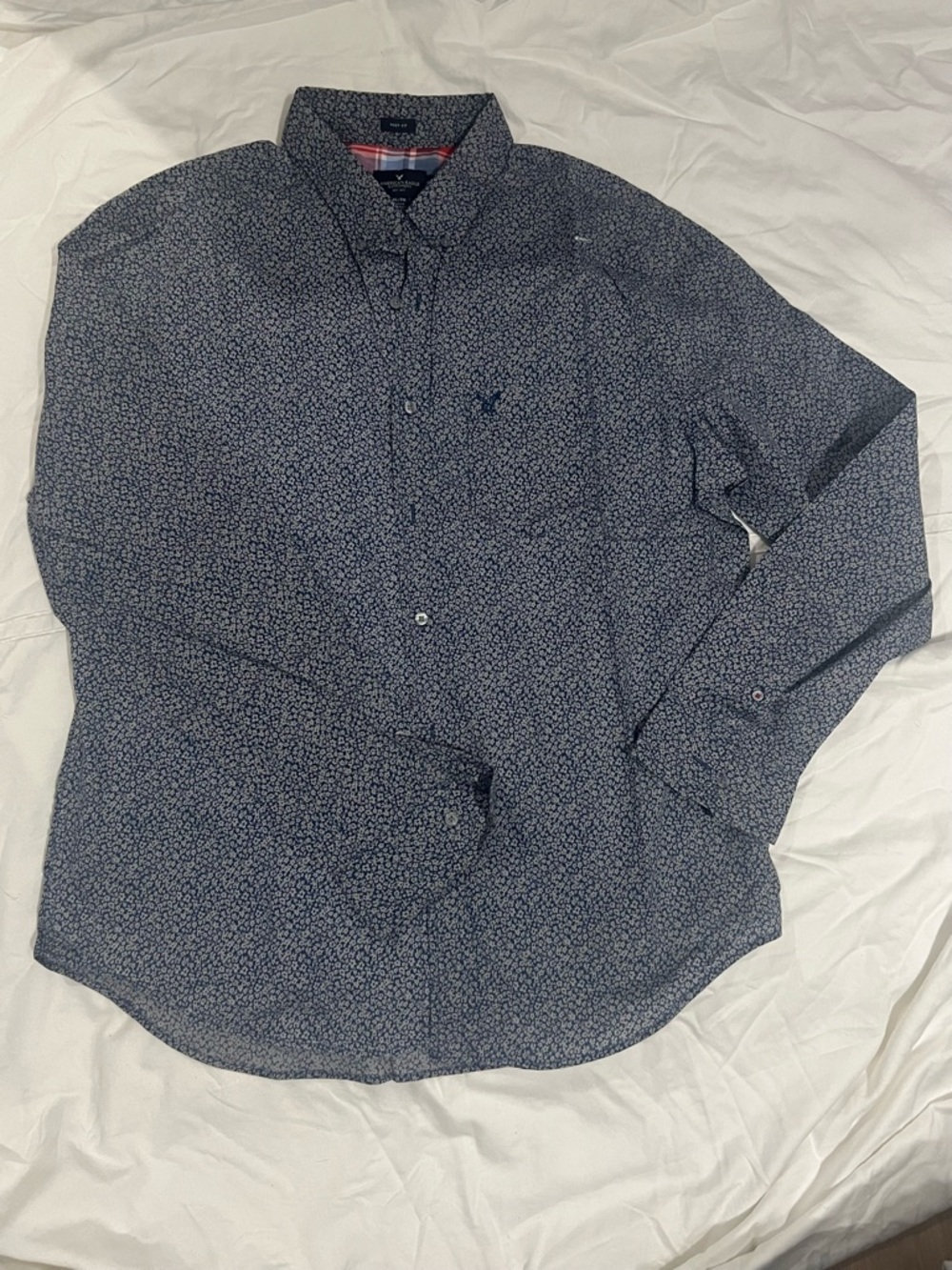 American Eagle Outfitters Men’s Navy Floral Button-Down Shirt